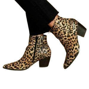 Lulu's X Matisse Leopard Pointed Toe Ankle Booties